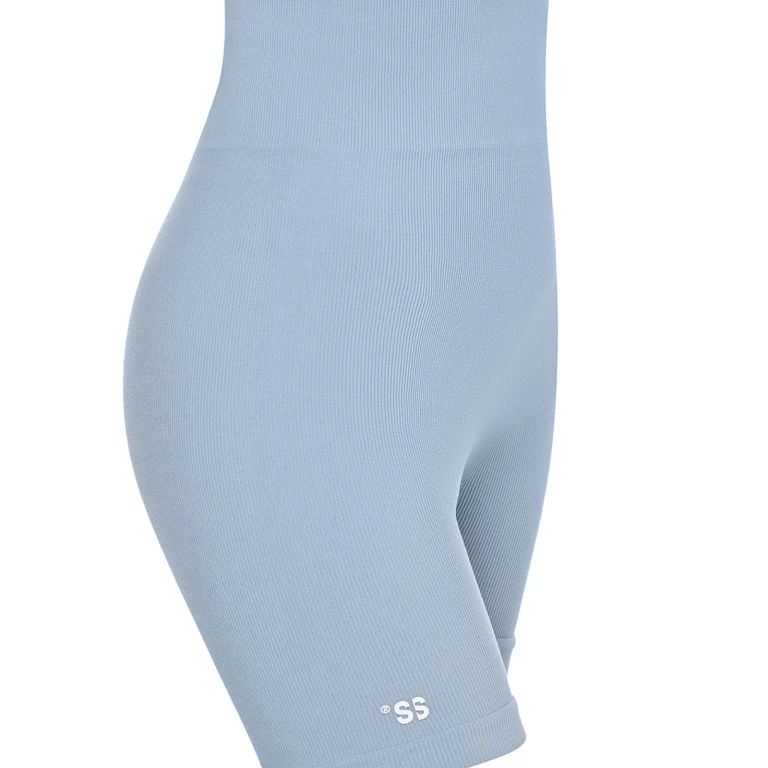 Seamless ribbed shorts Dirty blue